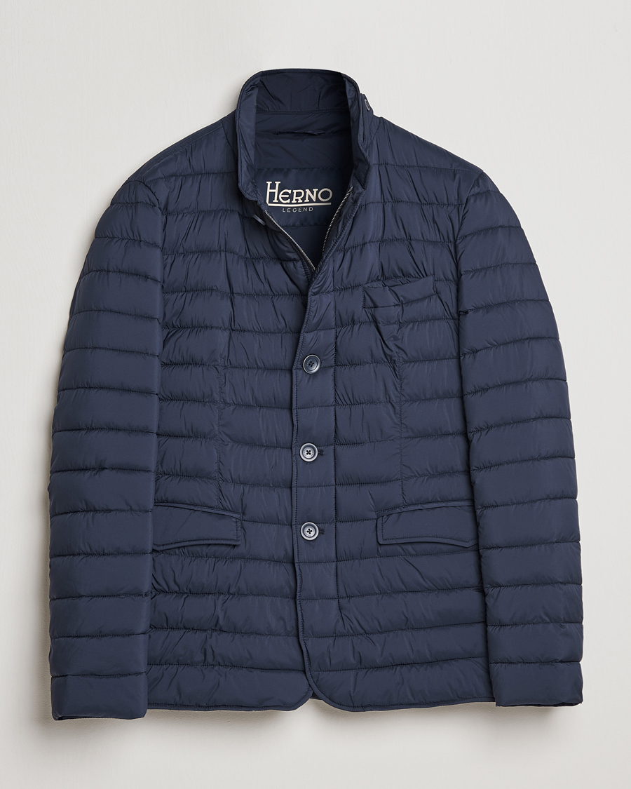 Homme | Manteaux Et Vestes | Herno | Nuage Matt Nylon Blazer Navy