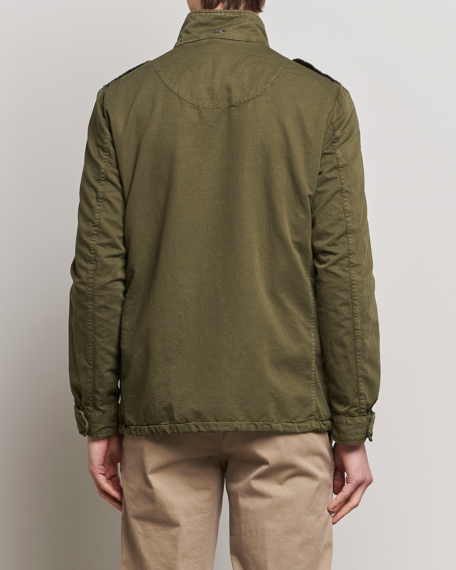 Homme | Manteaux Et Vestes | Herno | Washed Cotton/Linen Field Jacket Army Green