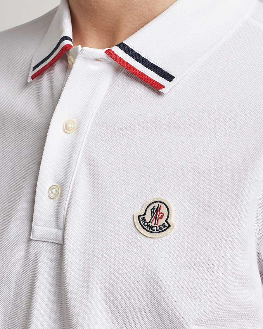 Homme | Polos | Moncler | Tricolor Rib Polo White