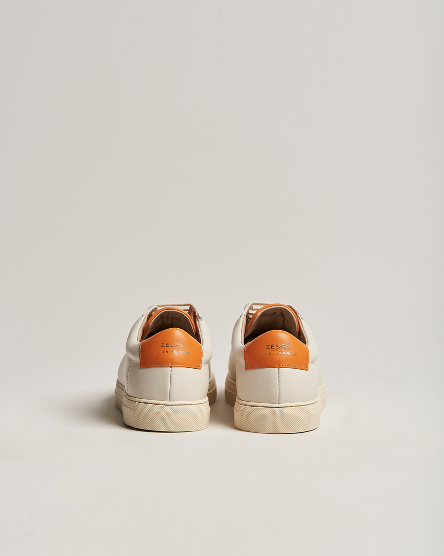 Homme | Zespà ZSP4 Nappa Leather Sneakers Off White/Pumpkin | Zespà | ZSP4 Nappa Leather Sneakers Off White/Pumpkin