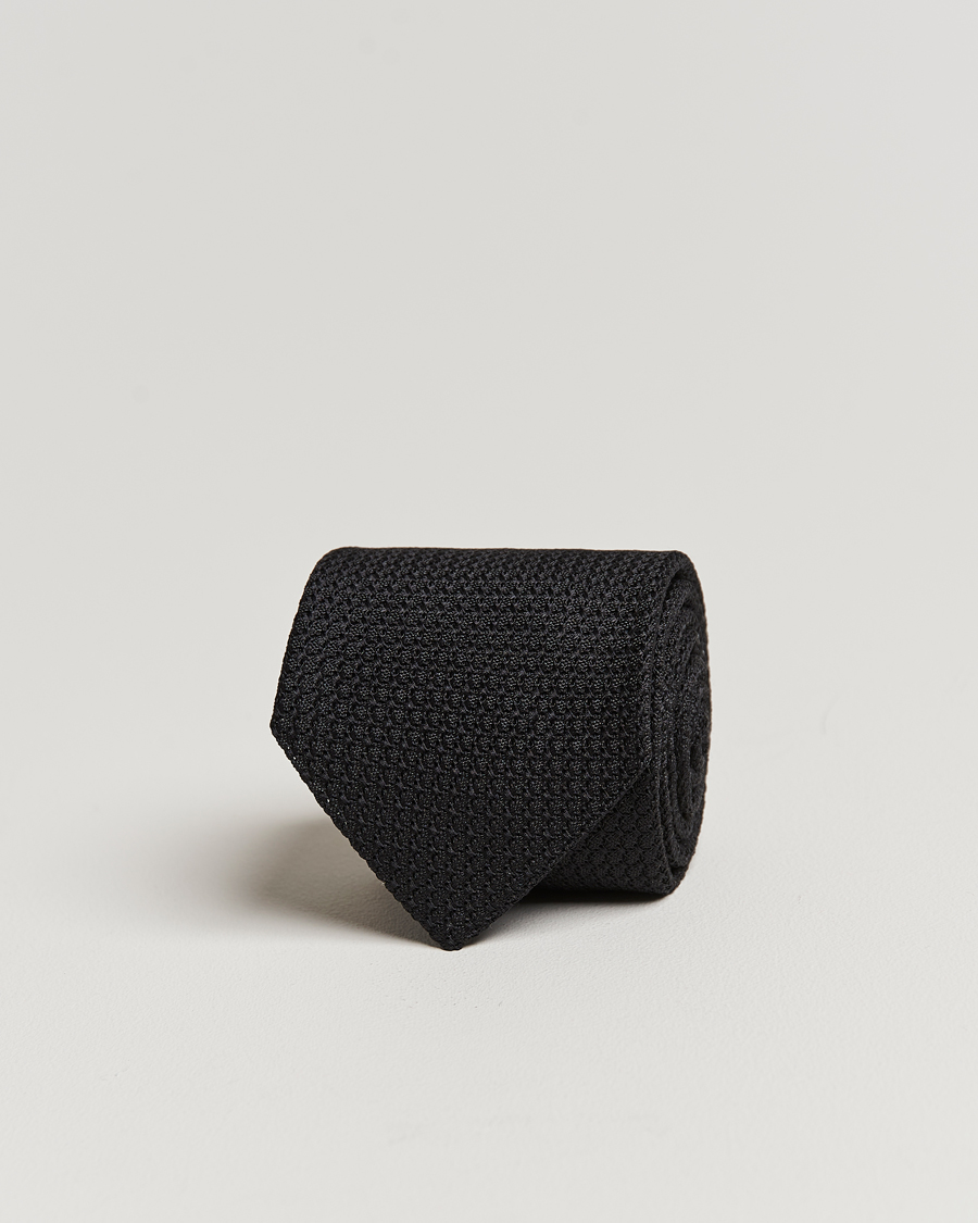 Heren | Stropdassen | Amanda Christensen | Silk Grenadine 8 cm Tie Black