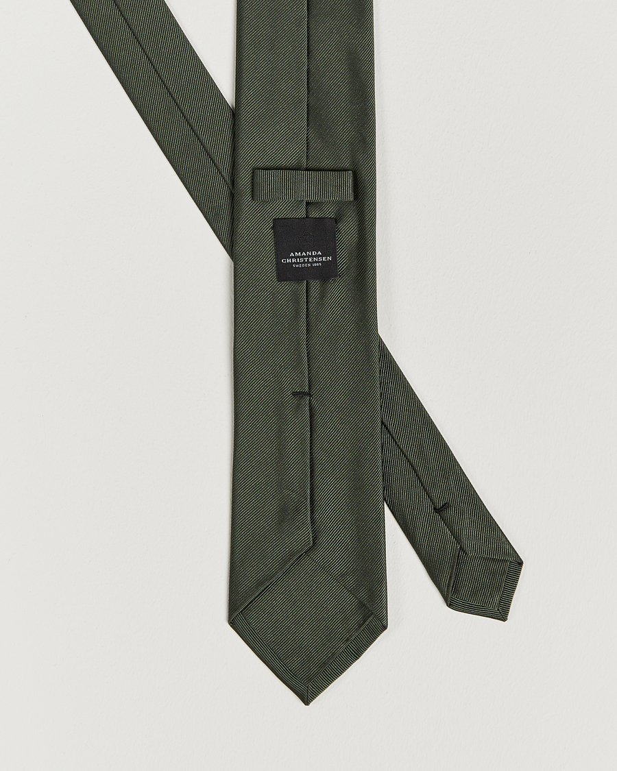 Heren | Stropdassen | Amanda Christensen | Plain Classic Tie 8 cm Olive