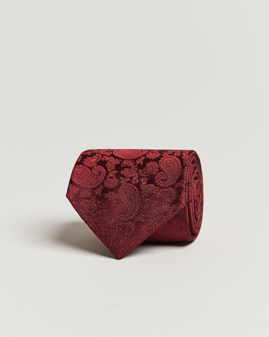 Homme | Cravates | Amanda Christensen | Silk Tonal Paisley Tie 8 cm Wine