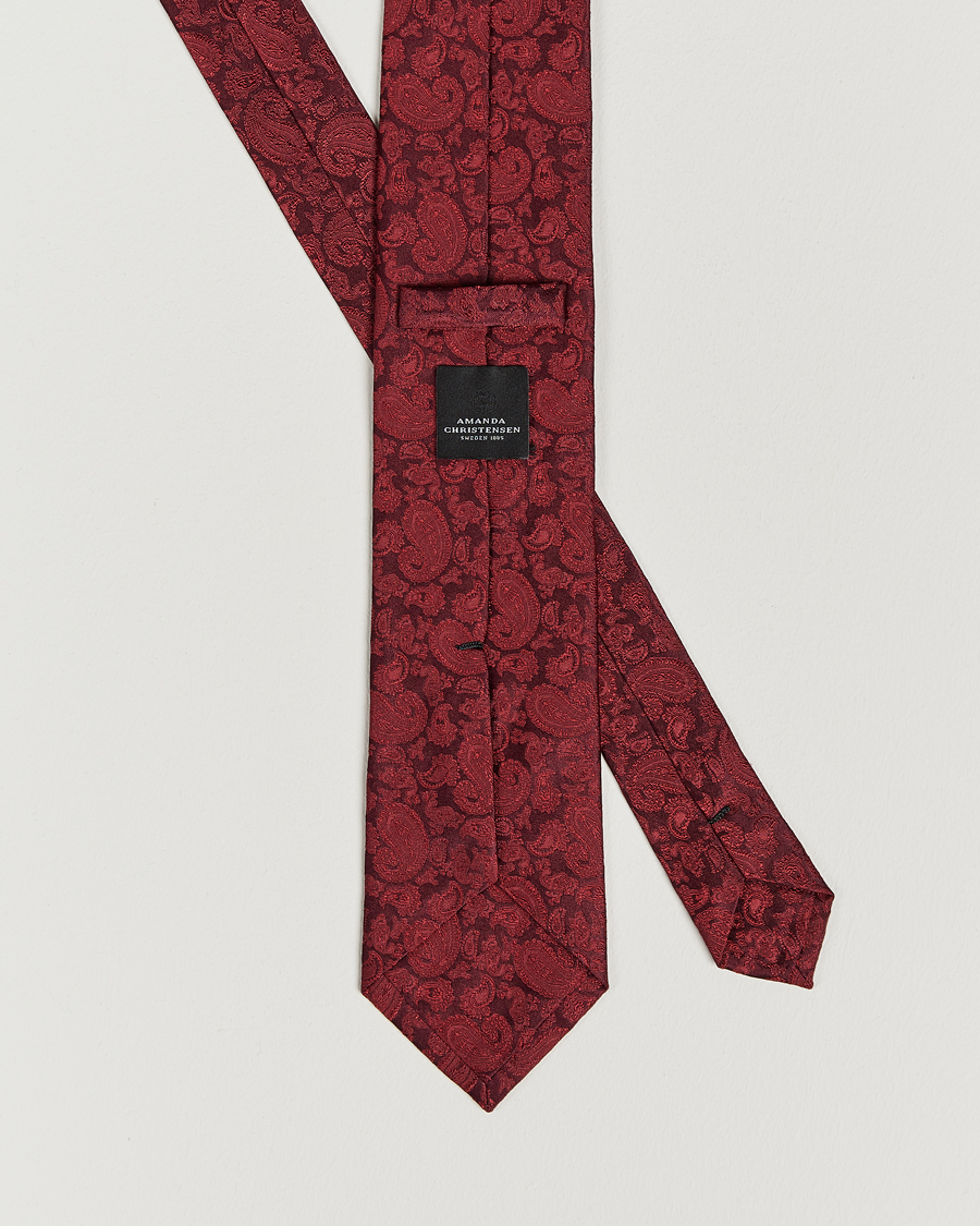Homme | Cravates | Amanda Christensen | Silk Tonal Paisley Tie 8 cm Wine