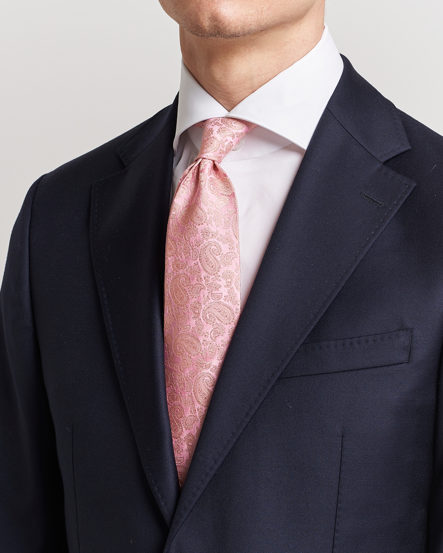 Homme | Amanda Christensen Silk Tonal Paisley Tie 8 cm Powder Pink | Amanda Christensen | Silk Tonal Paisley Tie 8 cm Powder Pink