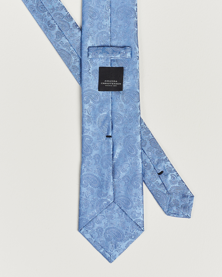 Homme | Cravates | Amanda Christensen | Silk Tonal Paisley Tie 8 cm Sky Blue