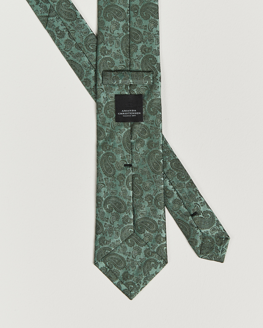 Homme | Amanda Christensen Silk Tonal Paisley Tie 8 cm Olive | Amanda Christensen | Silk Tonal Paisley Tie 8 cm Olive