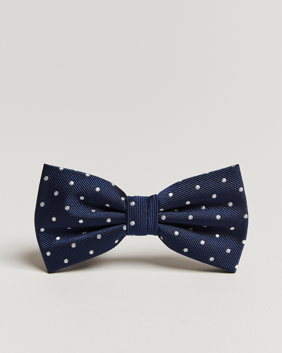 Heren | Vlinderdassen | Amanda Christensen | Dot Pre Tie Silk Navy/White