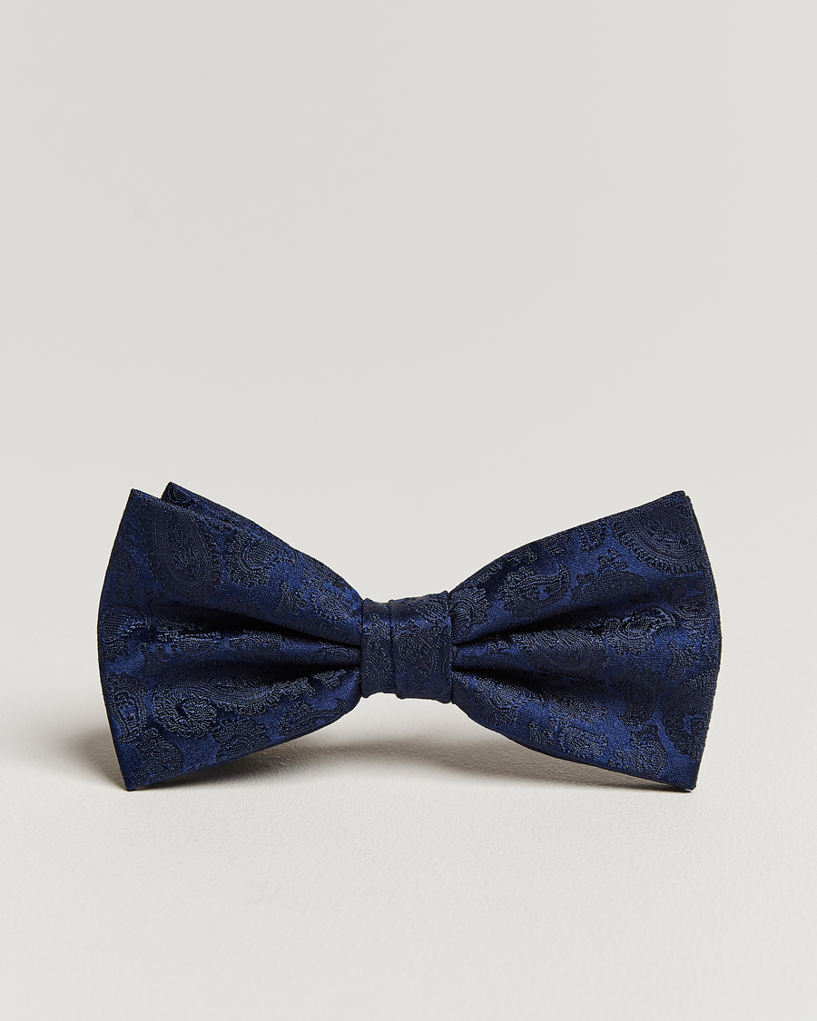 Heren | Amanda Christensen Tonal Paisley Pre Tie Silk Navy | Amanda Christensen | Tonal Paisley Pre Tie Silk Navy