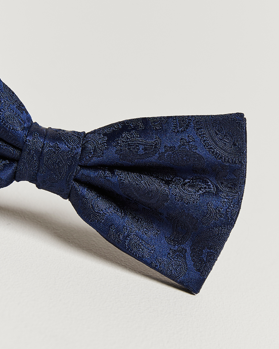 Heren | Amanda Christensen Tonal Paisley Pre Tie Silk Navy | Amanda Christensen | Tonal Paisley Pre Tie Silk Navy