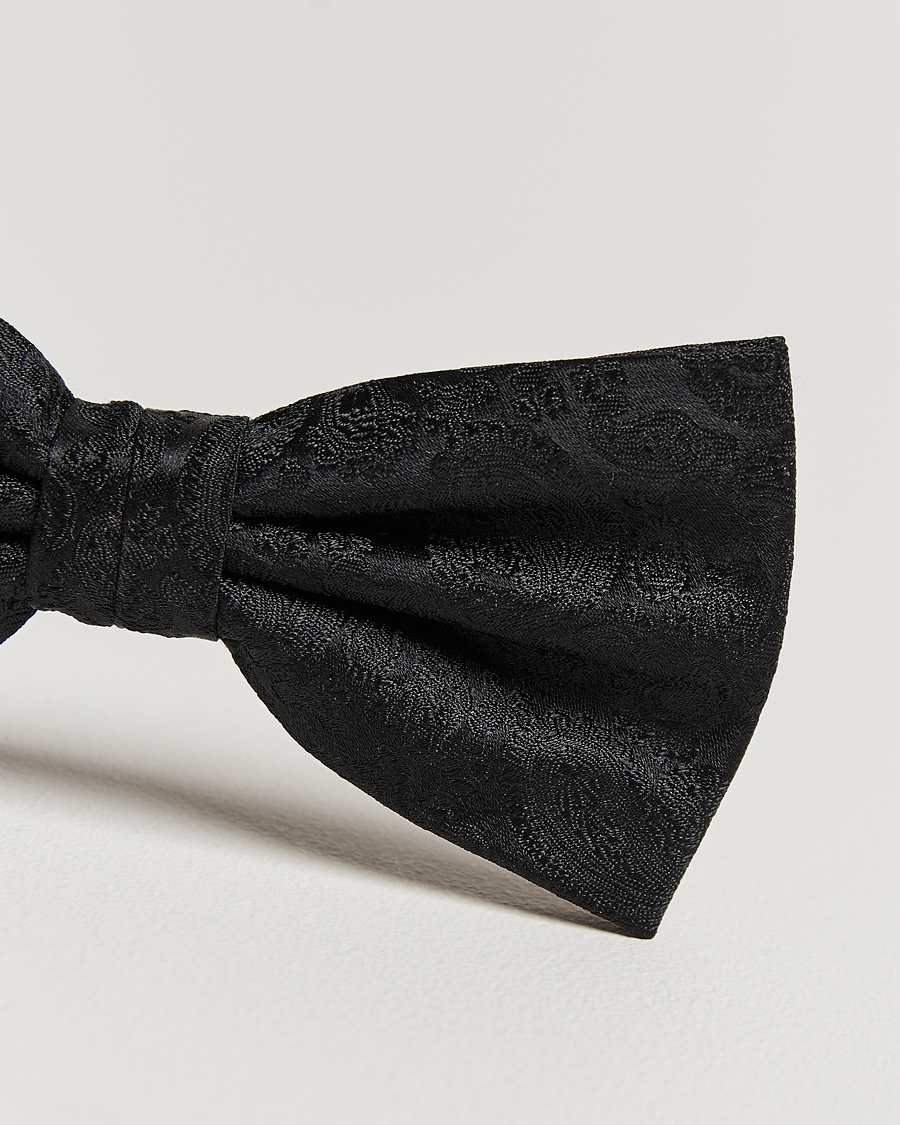 Homme | Amanda Christensen Tonal Paisley Pre Tie Silk Black | Amanda Christensen | Tonal Paisley Pre Tie Silk Black