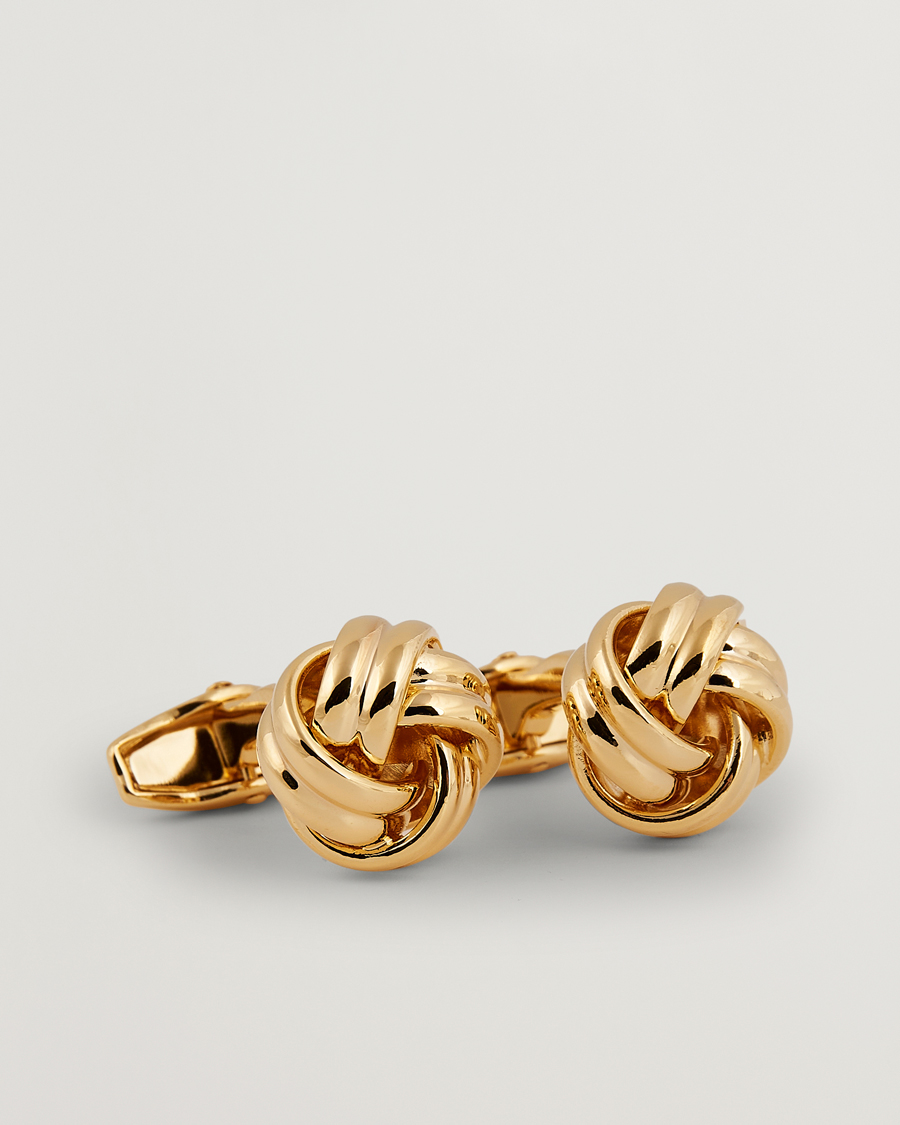 Heren | Manchetknopen | Amanda Christensen | Knot Cufflink & Shirt Studs Set Gold