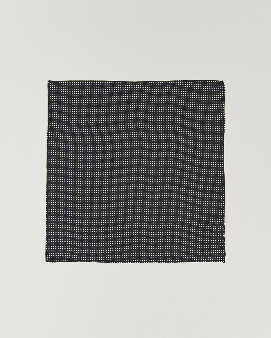 Homme | Pochettes De Costume | Amanda Christensen | Handkerchief Dot Silk Black