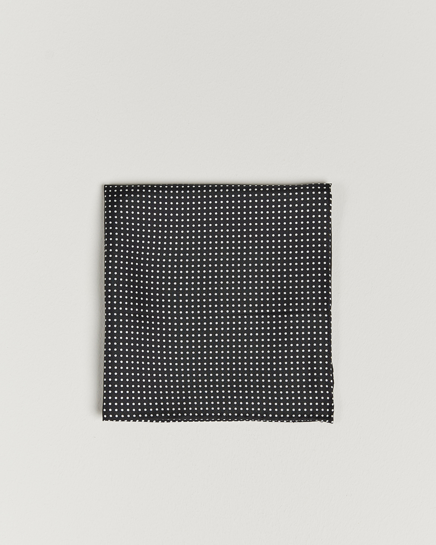 Homme | Pochettes De Costume | Amanda Christensen | Handkerchief Dot Silk Black