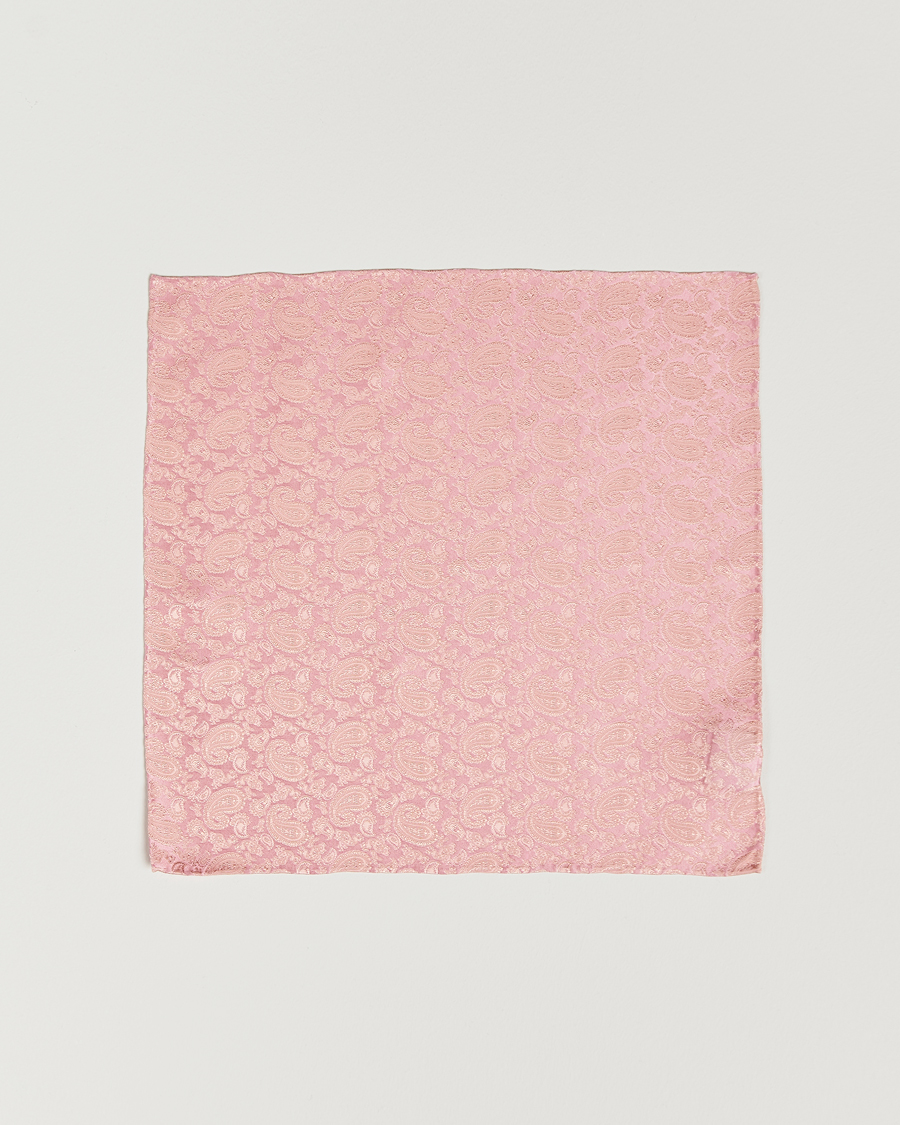 Homme | Amanda Christensen Tonal Paisley Silk Pocket Square Powder Pink | Amanda Christensen | Tonal Paisley Silk Pocket Square Powder Pink