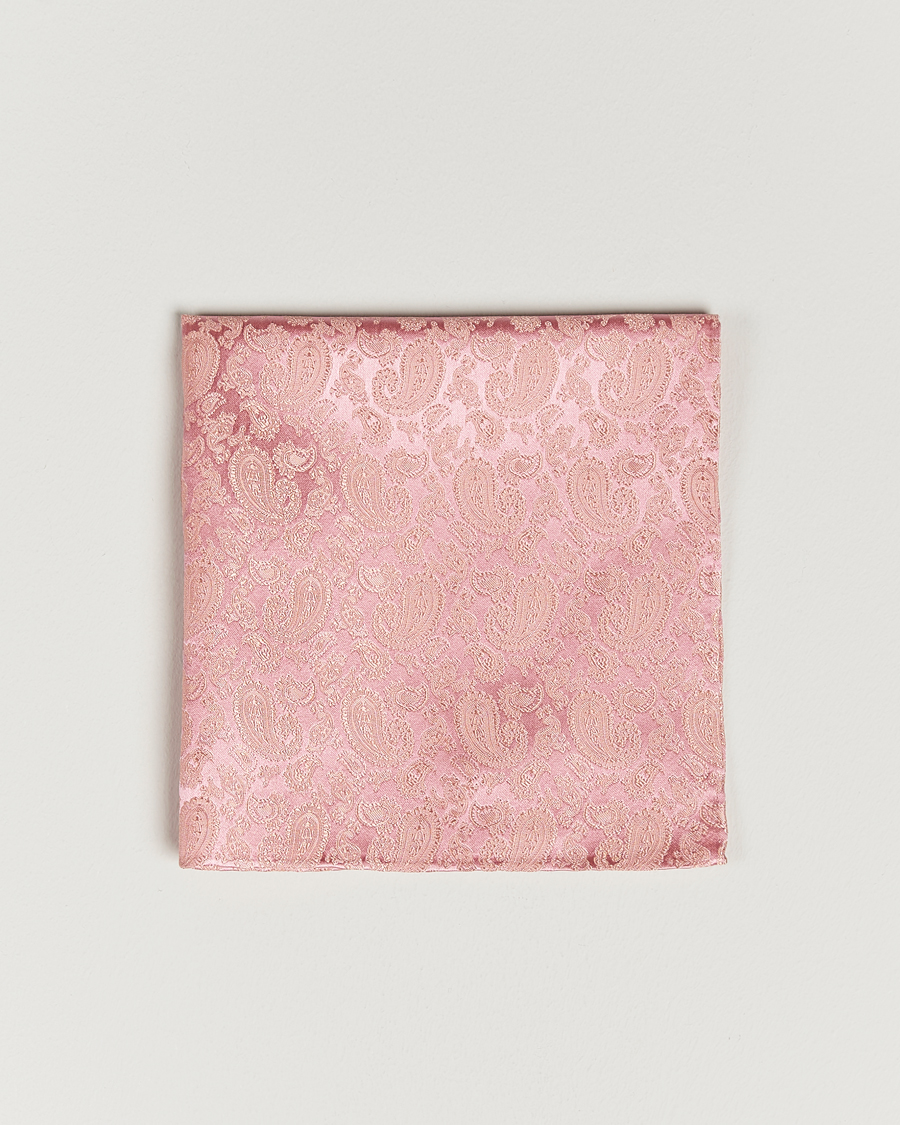 Heren | Pochets | Amanda Christensen | Tonal Paisley Silk Pocket Square Powder Pink