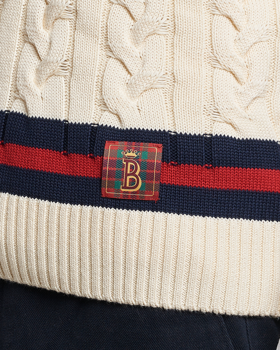 Homme | Pulls Et Tricots | Baracuta | Cotton Cable Knit Vest Off White