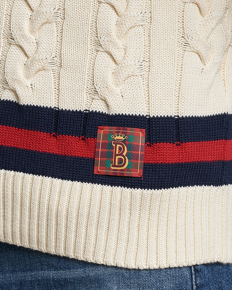 Homme | Pulls Et Tricots | Baracuta | Cotton Cable Crew Neck Off White