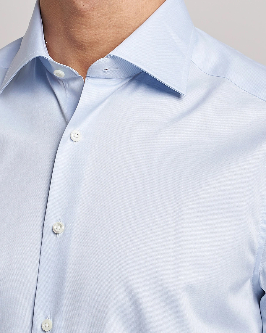 Heren | Overhemden | Stenströms | Slimline X-Long Sleeve Shirt Light Blue