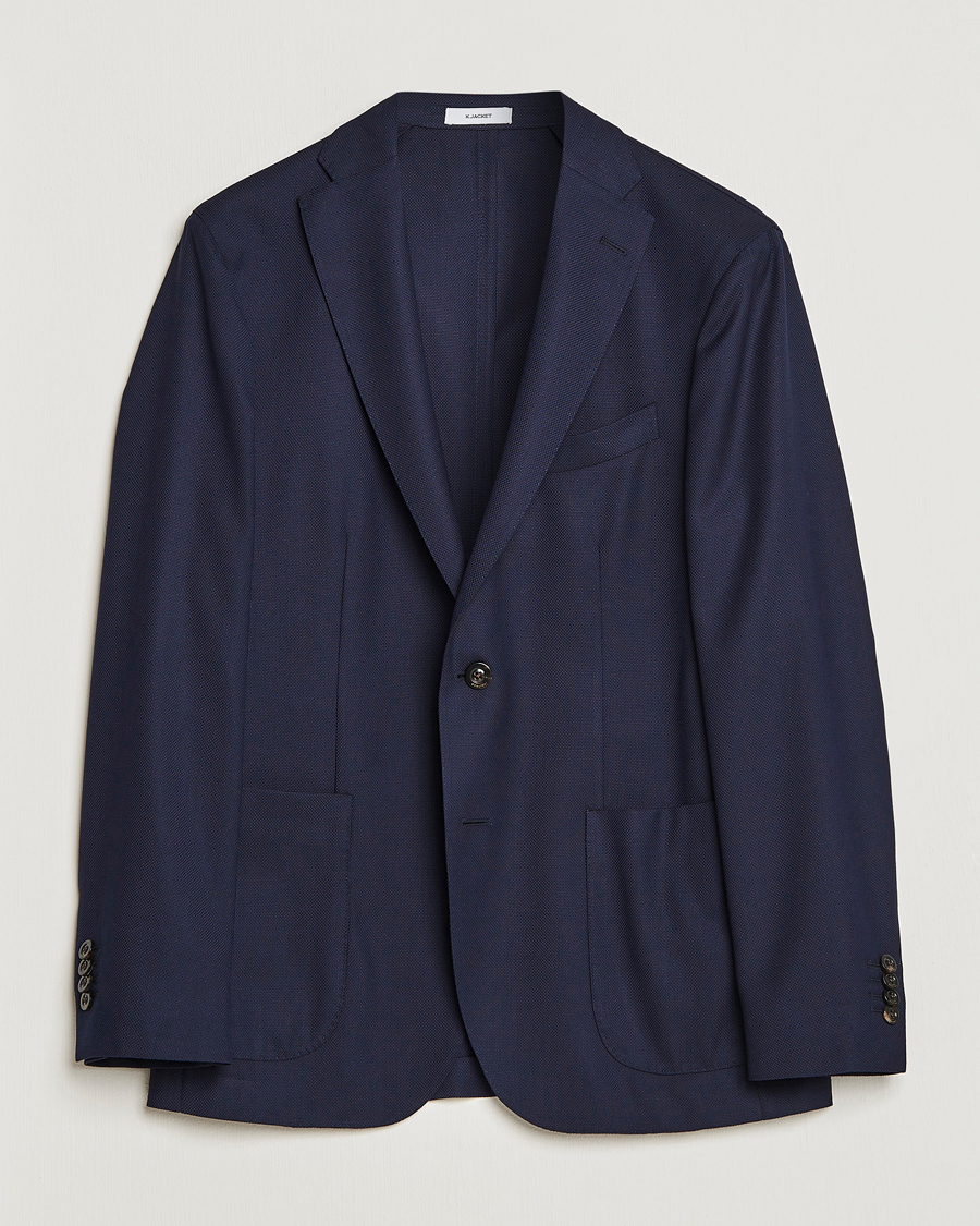 Heren | Blazers | Boglioli | K Jacket Wool Hopsack Classic Blazer Navy