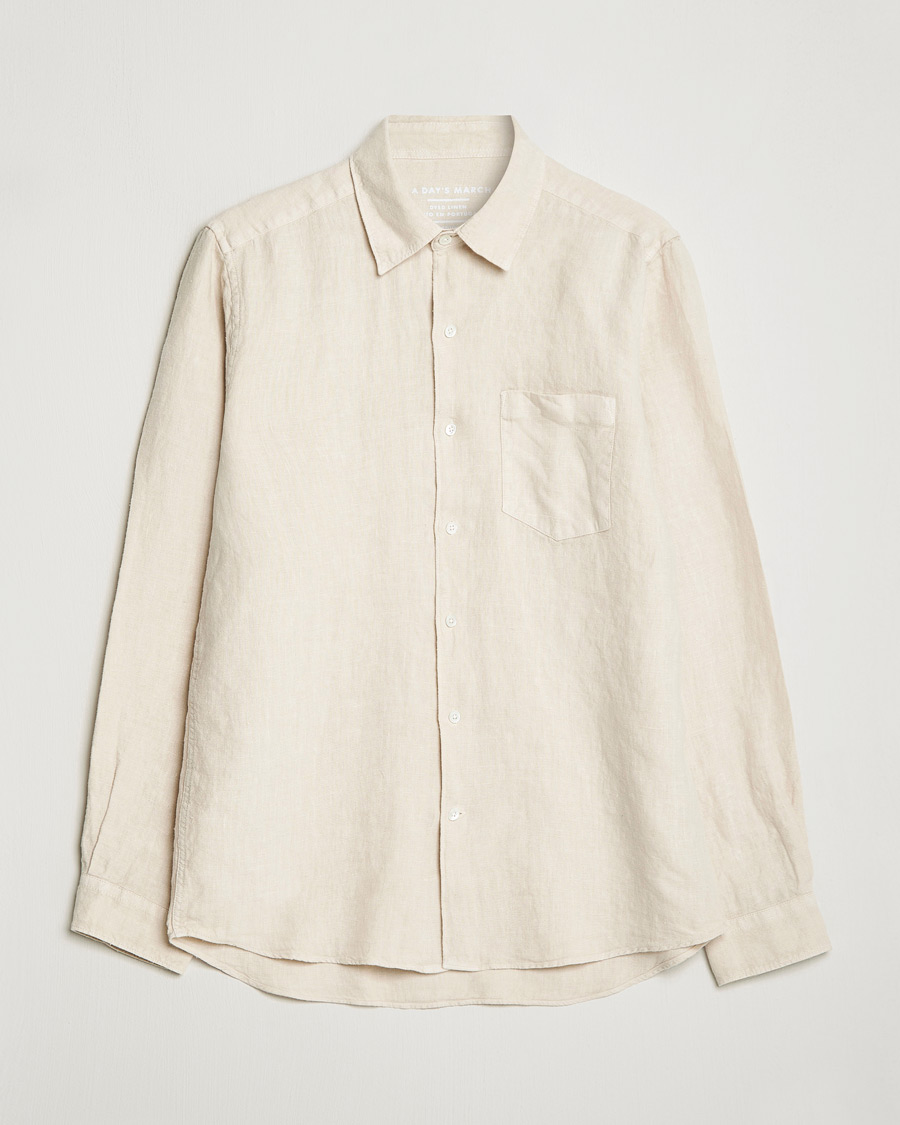 Homme | Chemises | A Day's March | Abu Linen Shirt Sand