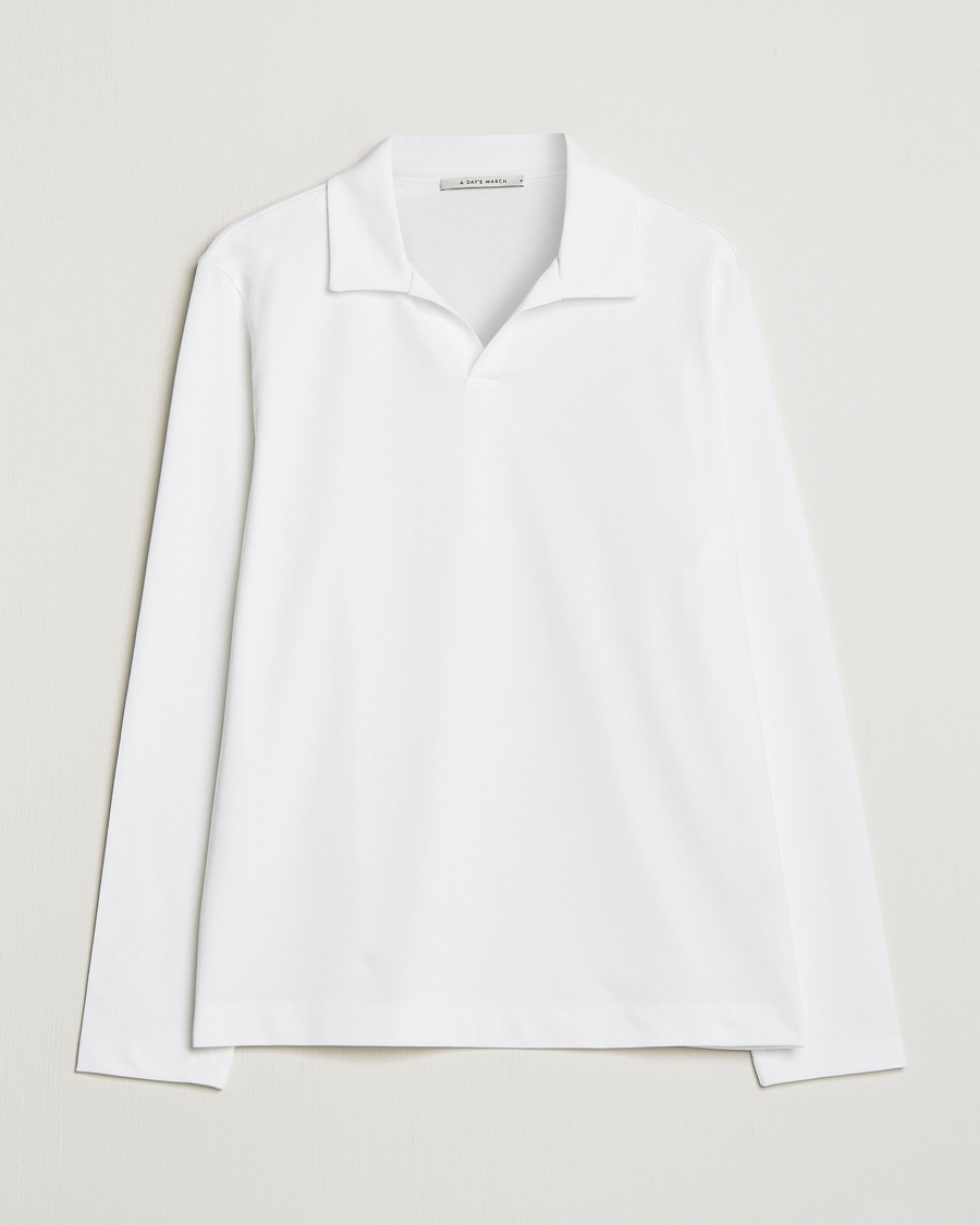 Homme | Pulls Et Tricots | A Day's March | Branford Long Sleeve Jersey Polo Off White