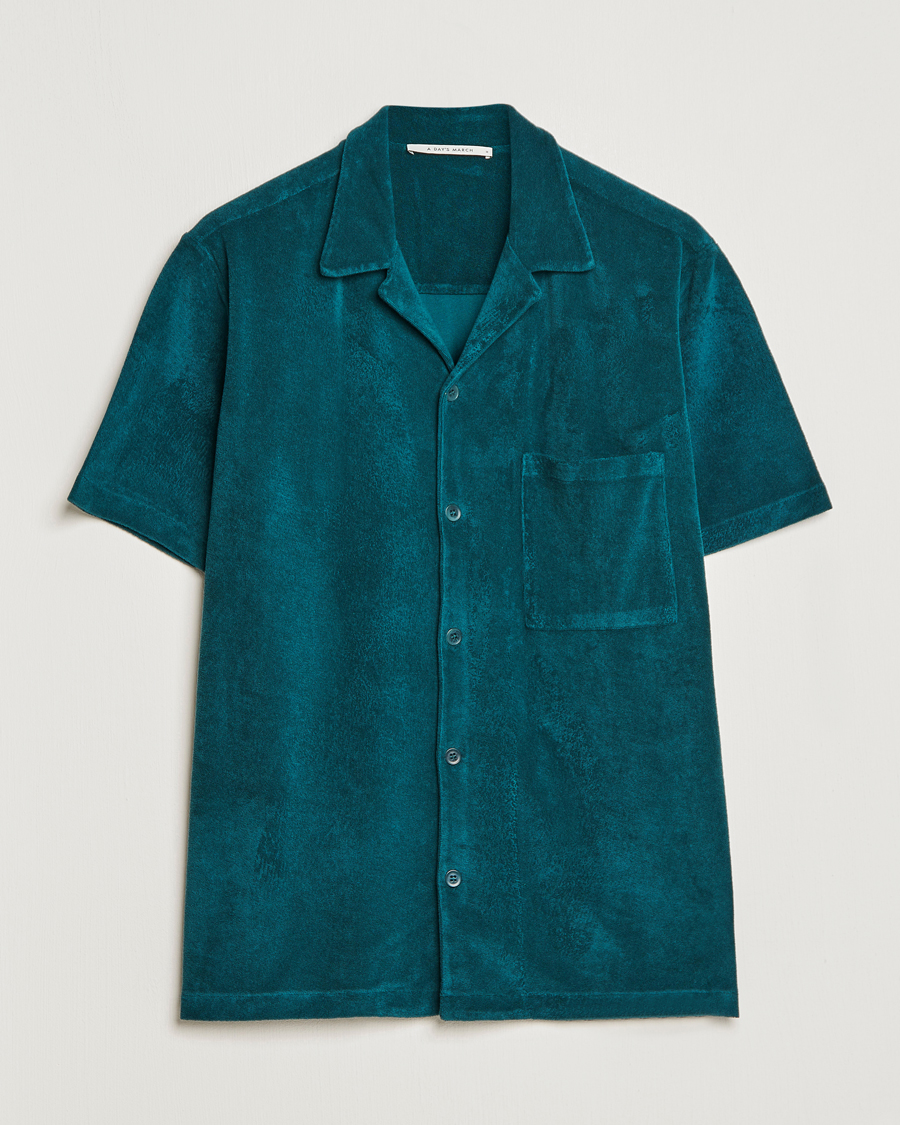 Homme | Chemises | A Day's March | Yamu Short Sleeve Terry Shirt Teal