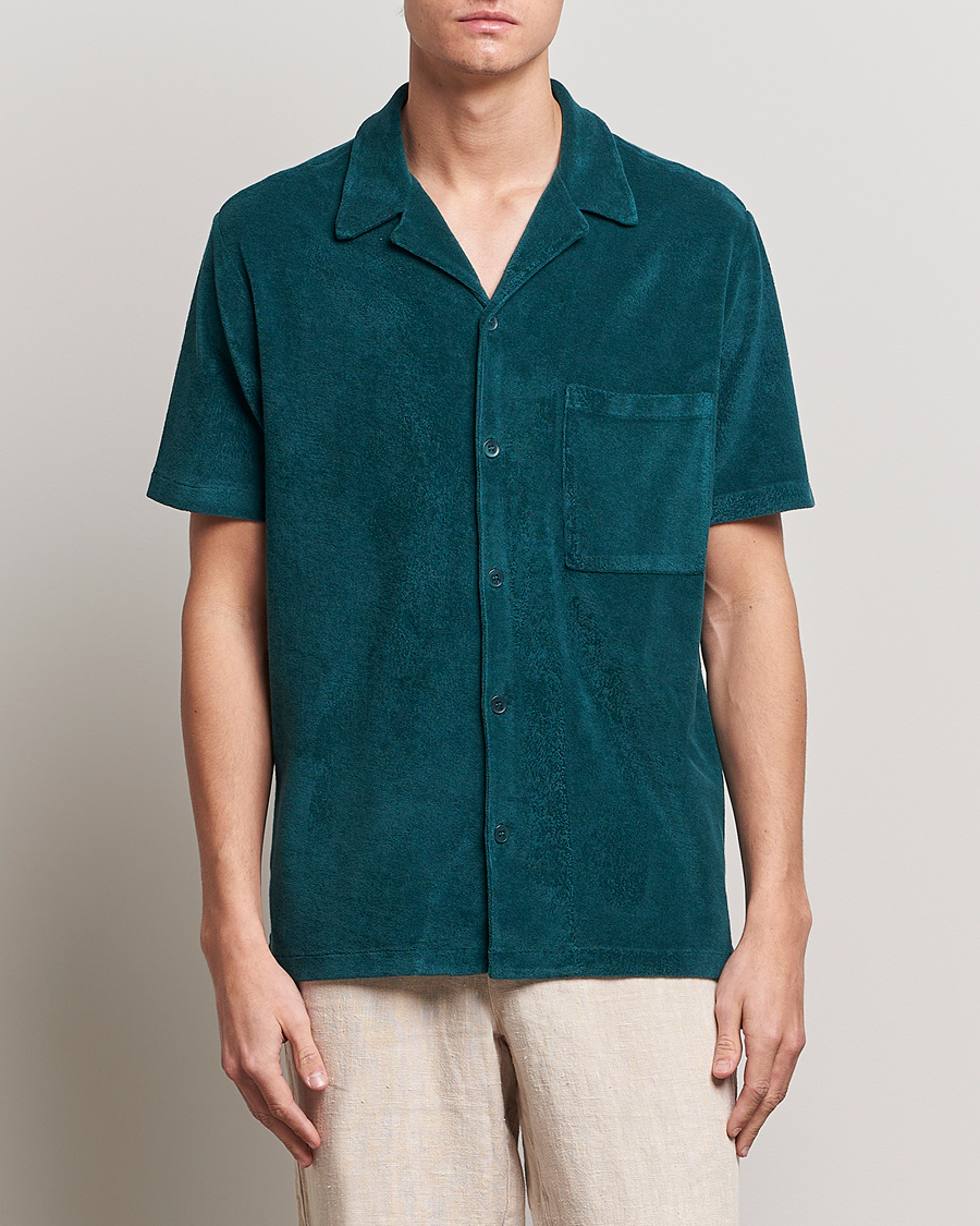 Homme | Chemises | A Day's March | Yamu Short Sleeve Terry Shirt Teal