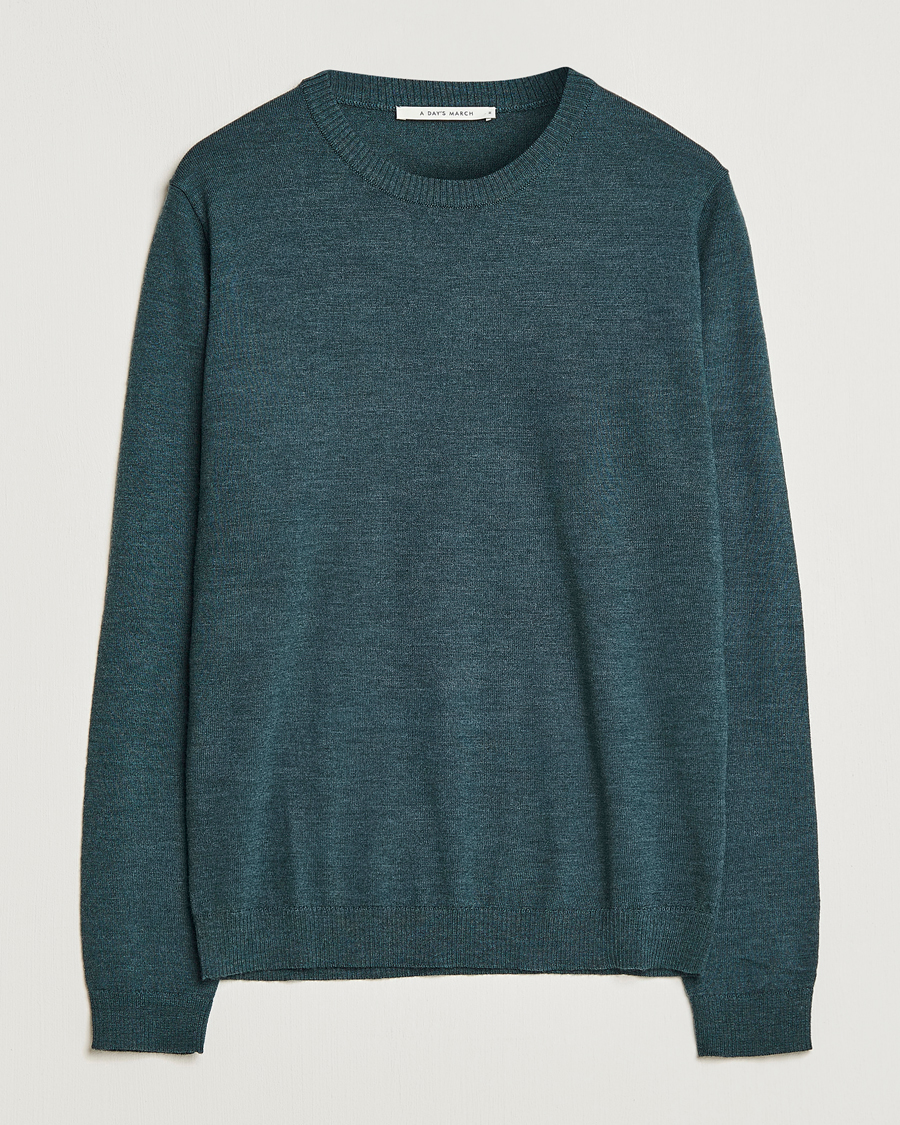 Homme | Pulls Et Tricots | A Day's March | Alagon Merino Crew Pine mel