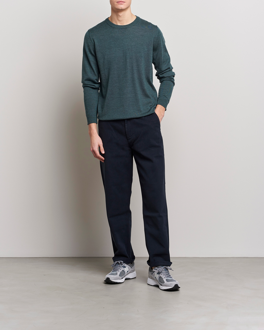 Homme | Pulls Et Tricots | A Day's March | Alagon Merino Crew Pine mel