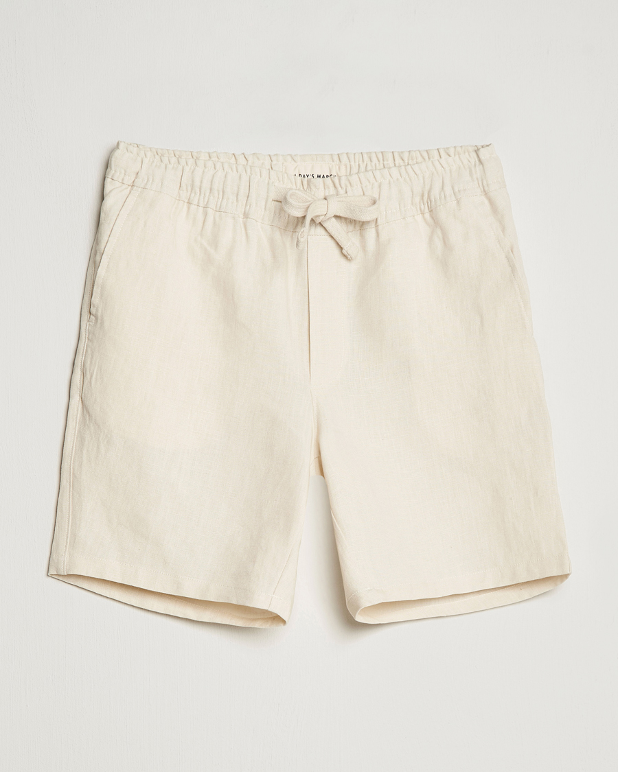 Homme | Shorts | A Day's March | Ipu Drawstring Linen Shorts Oyster