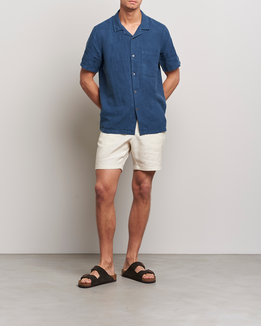 Homme | Shorts | A Day's March | Ipu Drawstring Linen Shorts Oyster
