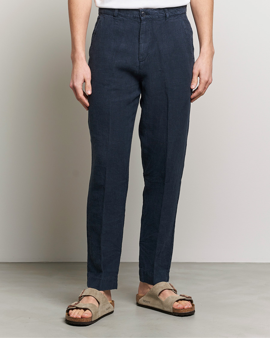 Homme | Pantalons | A Day's March | Madu Linen Trouser Navy