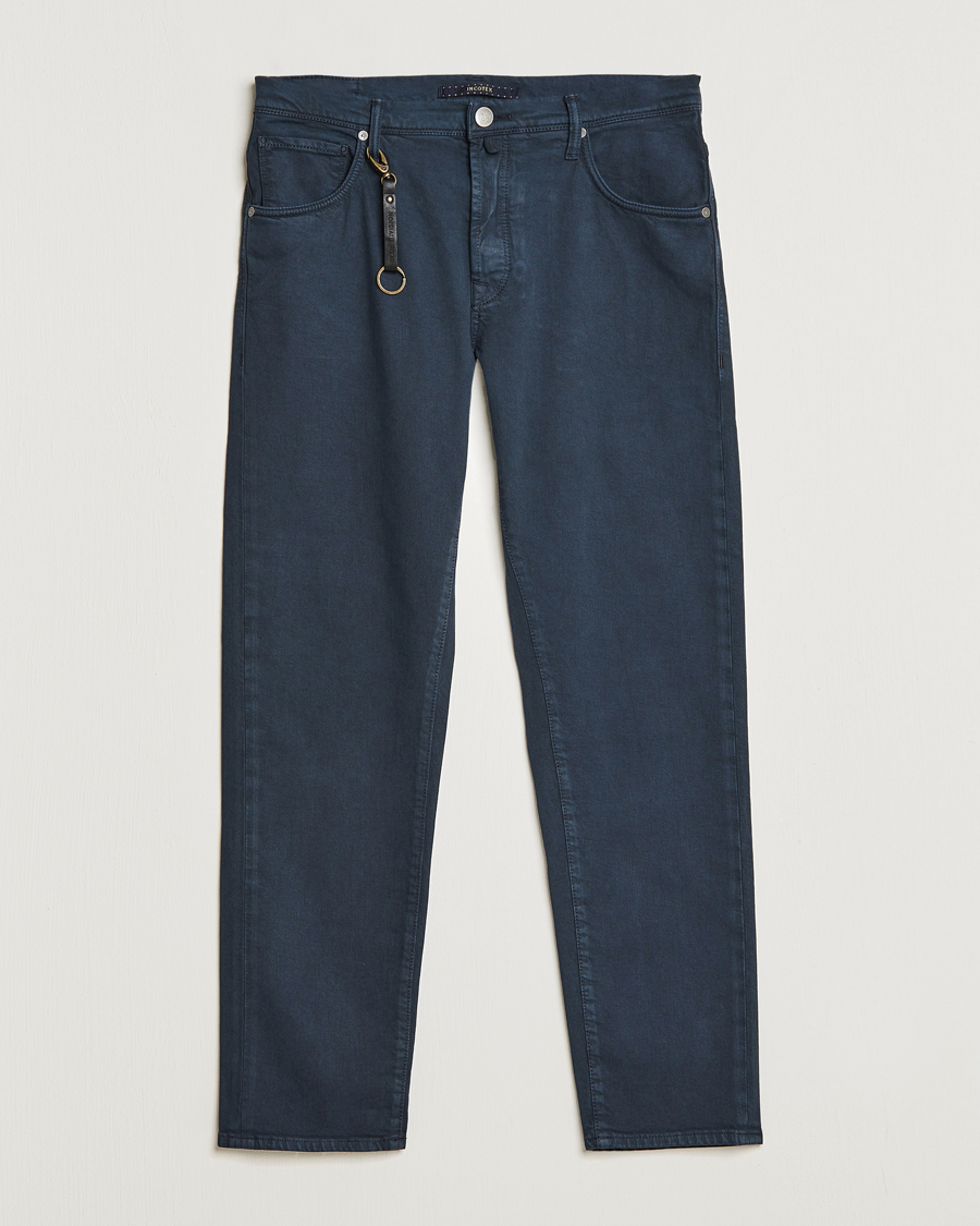 Heren | Broeken | Incotex | Cotton Stretch 5-Pocket Pants Navy