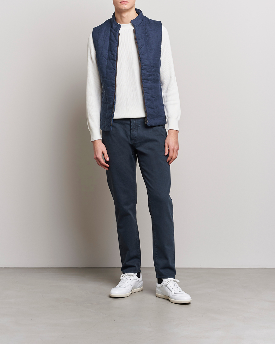 Heren | Broeken | Incotex | Cotton Stretch 5-Pocket Pants Navy