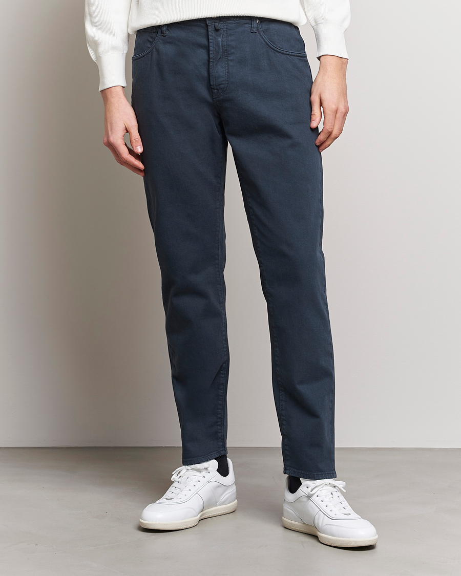 Heren | Broeken | Incotex | Cotton Stretch 5-Pocket Pants Navy