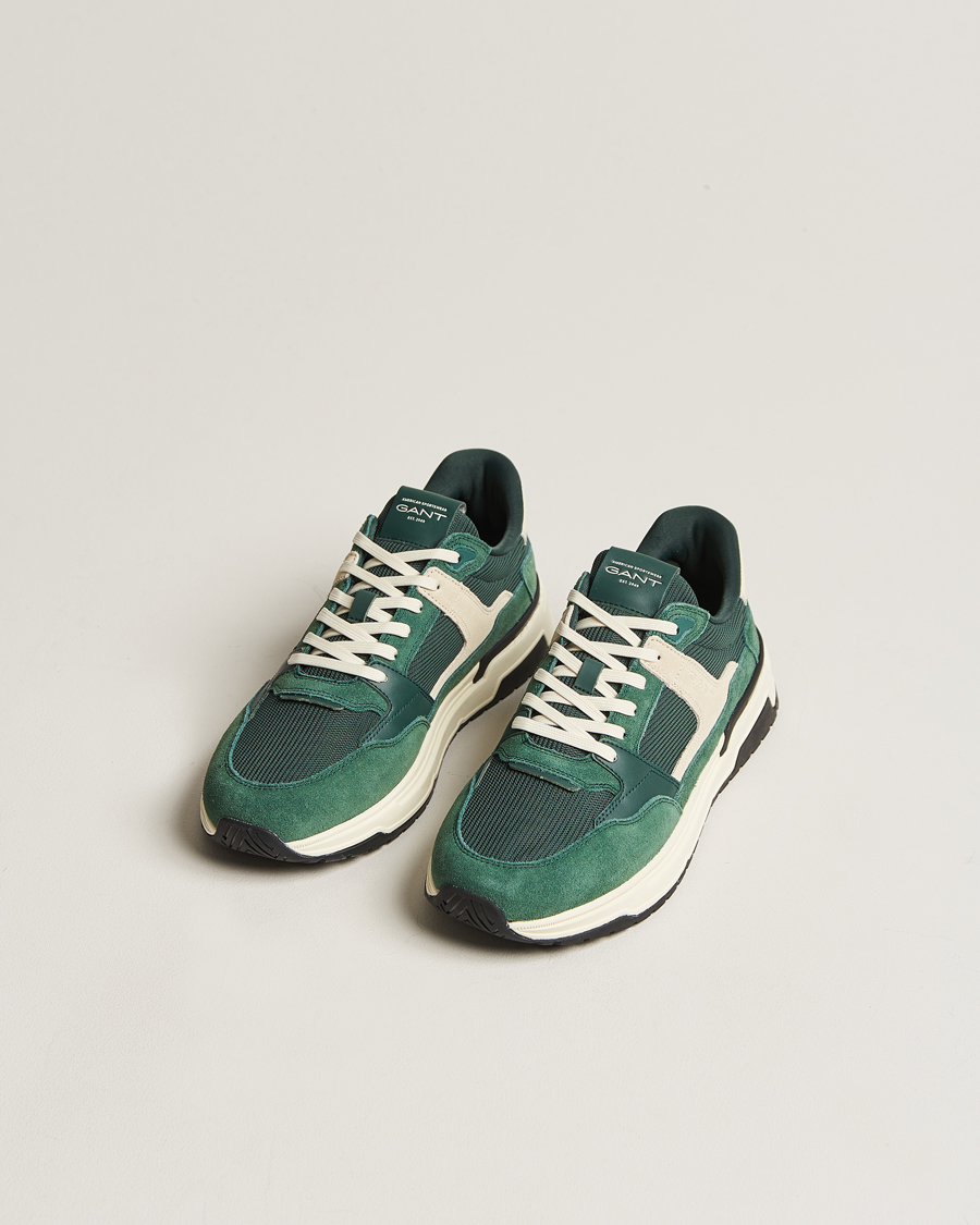 Homme | GANT Jeuton Running Sneaker Tartan Green | GANT | Jeuton Running Sneaker Tartan Green