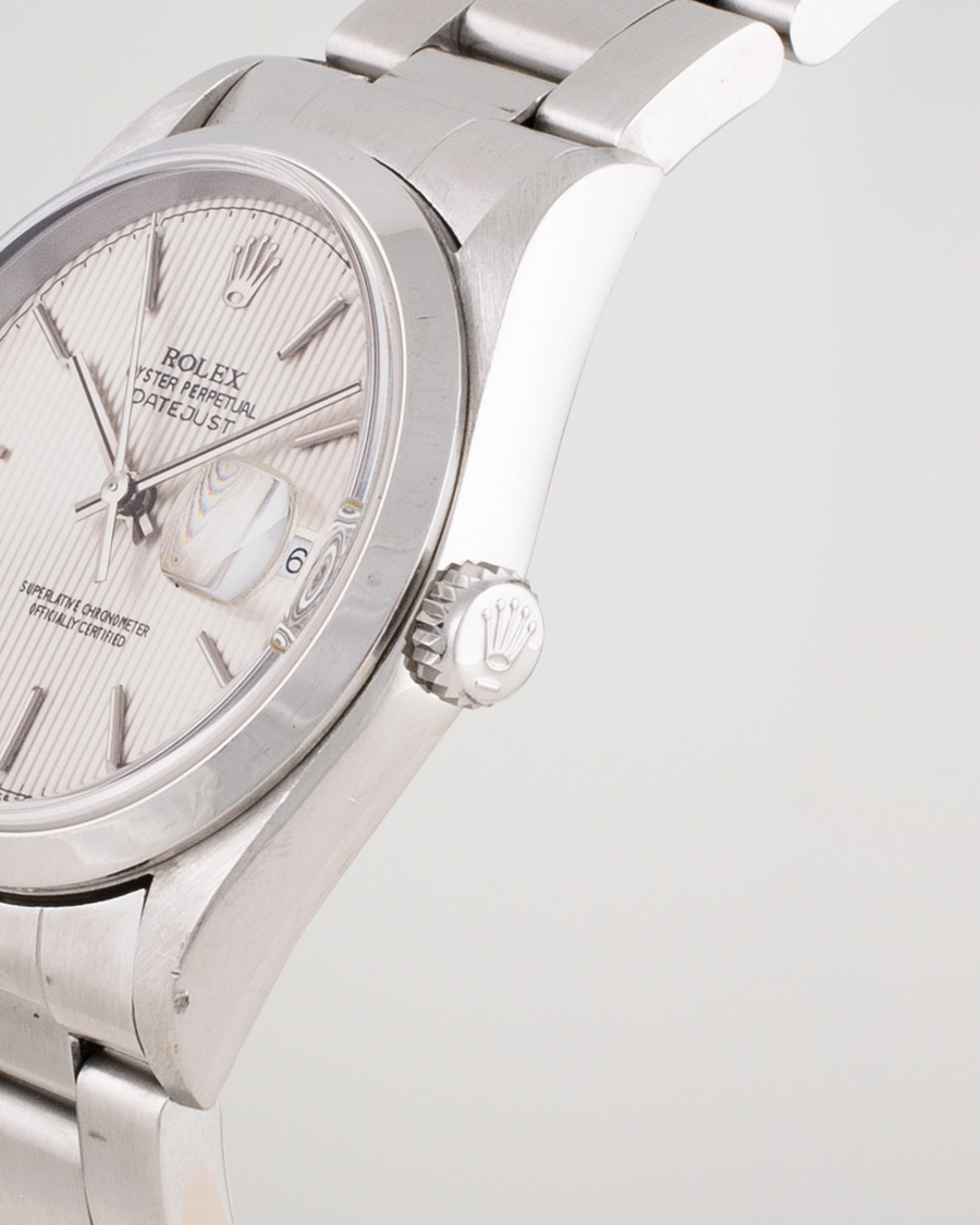 Heren | Rolex Pre-Owned Datejust 16200 Oyster Perpetual Steel White | Rolex Pre-Owned | Datejust 16200 Oyster Perpetual Steel White