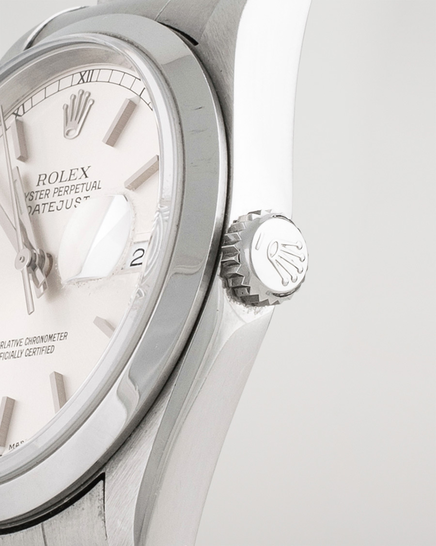 Heren | Rolex Pre-Owned Datejust 16200 Oyster Perpetual Steel Silver | Rolex Pre-Owned | Datejust 16200 Oyster Perpetual Steel Silver