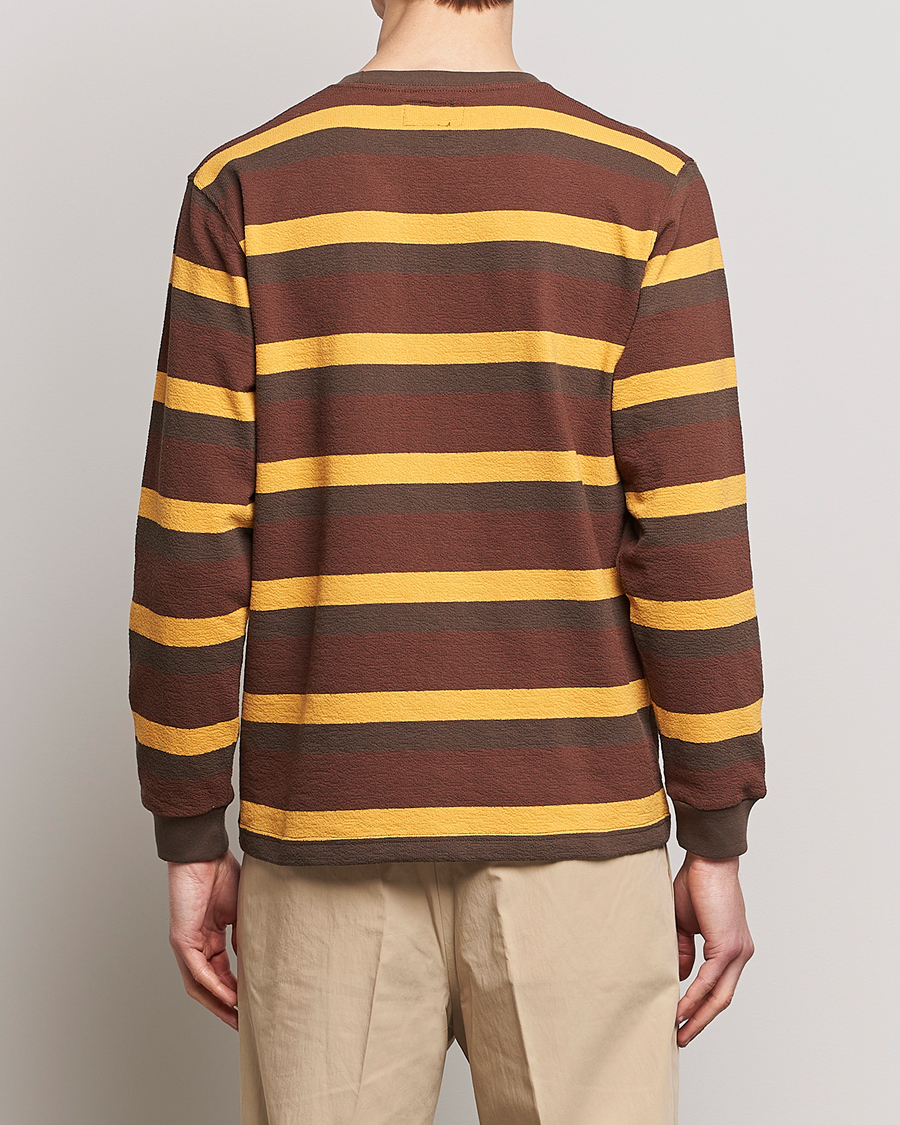 Homme | T-shirts | BEAMS PLUS | Long Sleeve Striped Pocket Tee Brown
