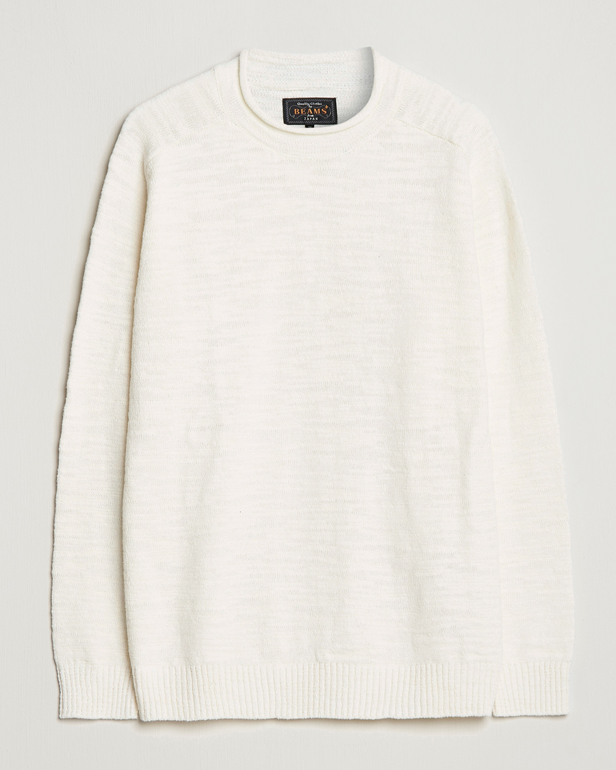 Homme | Pulls Et Tricots | BEAMS PLUS | Linen Crew Neck Sweater White