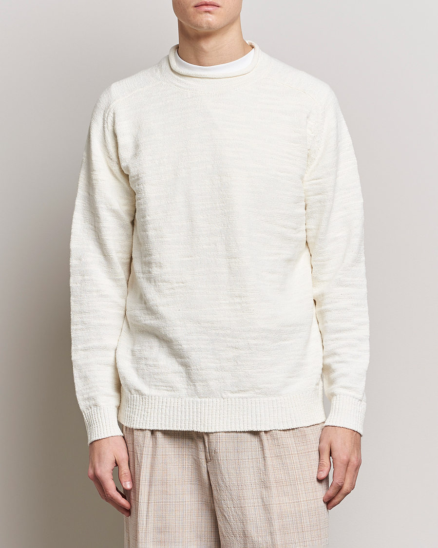 Homme | Pulls Et Tricots | BEAMS PLUS | Linen Crew Neck Sweater White