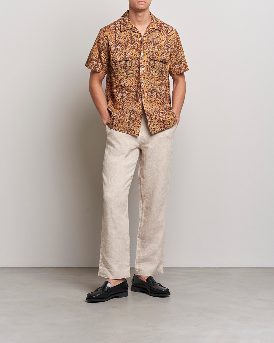 Heren | Overhemden | BEAMS PLUS | Block Print Camp Shirt Brown