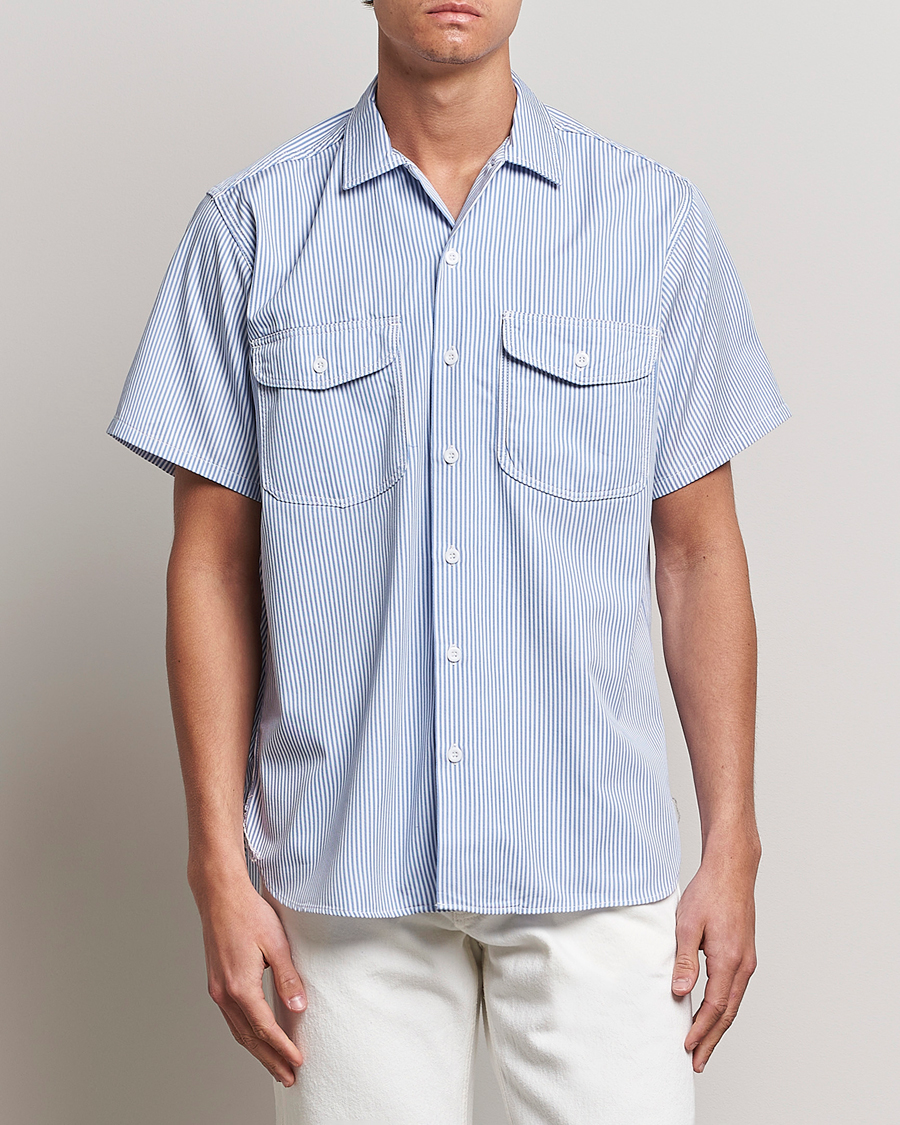 Heren | Overhemden | BEAMS PLUS | Short Sleeve Work Shirt Light Blue