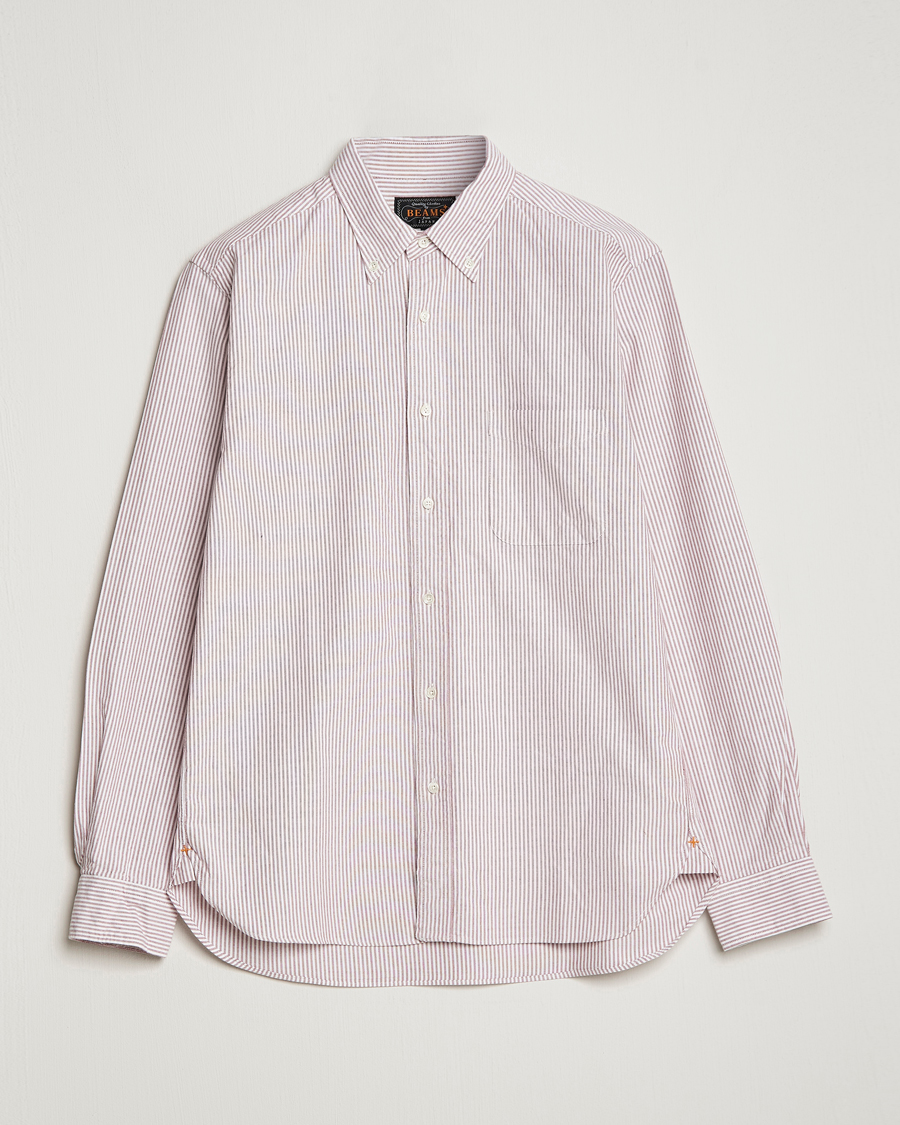 Heren | Overhemden | BEAMS PLUS | Oxford Button Down Shirt Wine Stripe