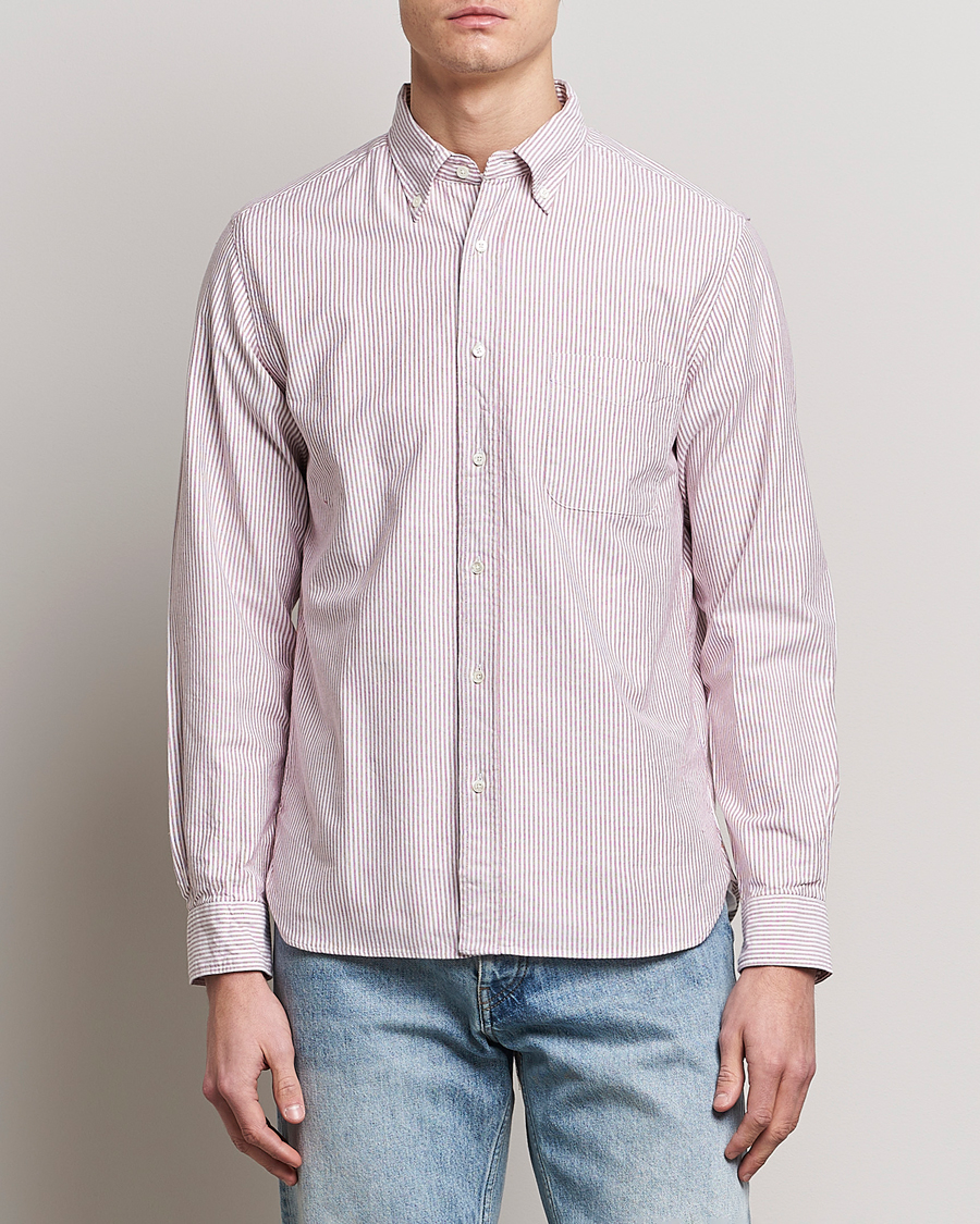 Heren | Overhemden | BEAMS PLUS | Oxford Button Down Shirt Wine Stripe