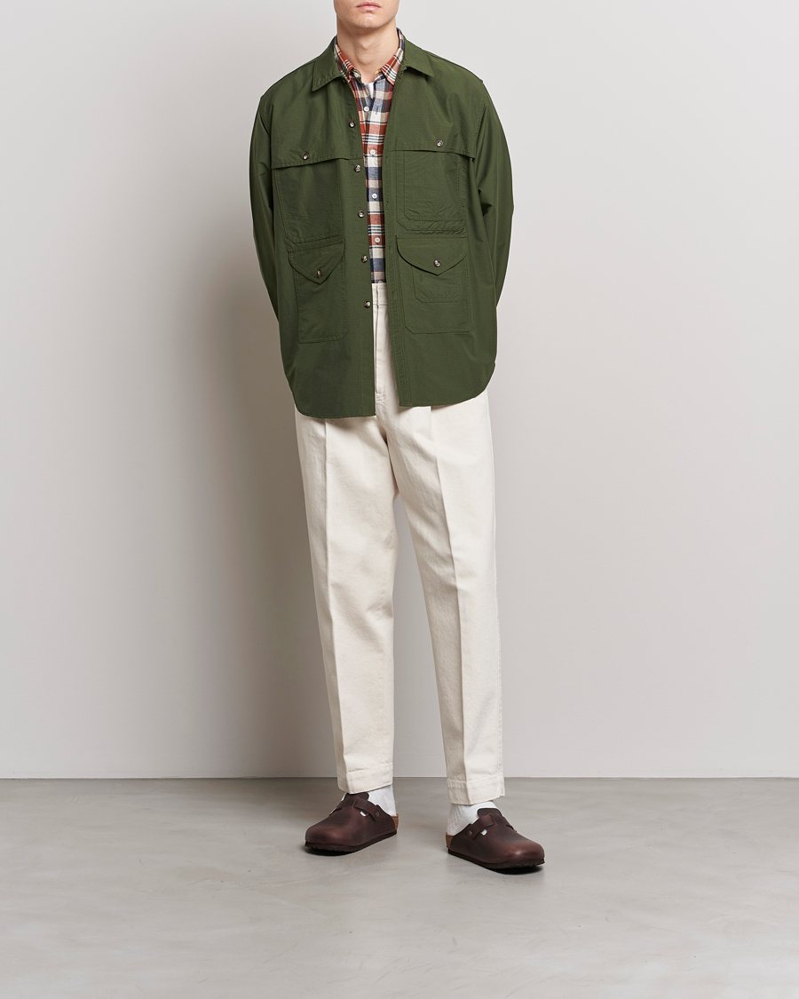 Homme | Chemises | BEAMS PLUS | Nylon Ripstop Adventure Shirt Olive