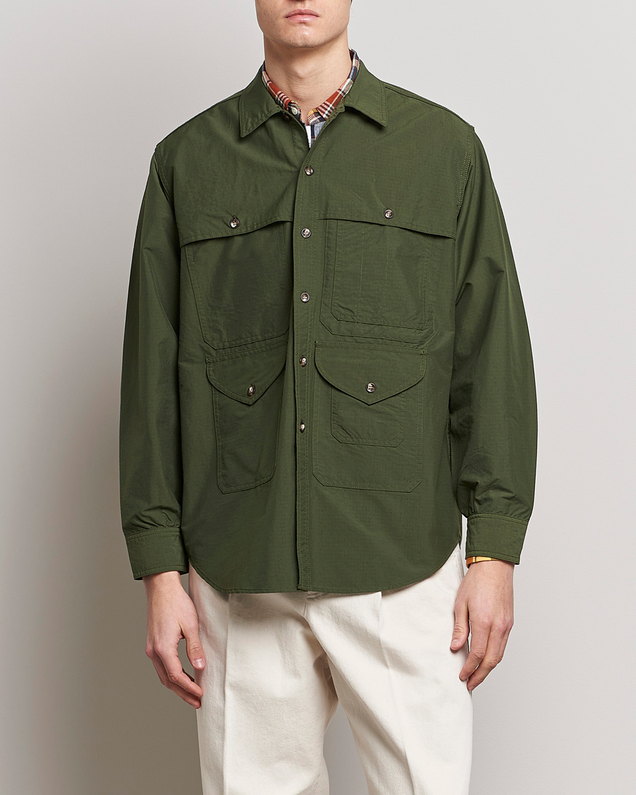 Homme | Chemises | BEAMS PLUS | Nylon Ripstop Adventure Shirt Olive