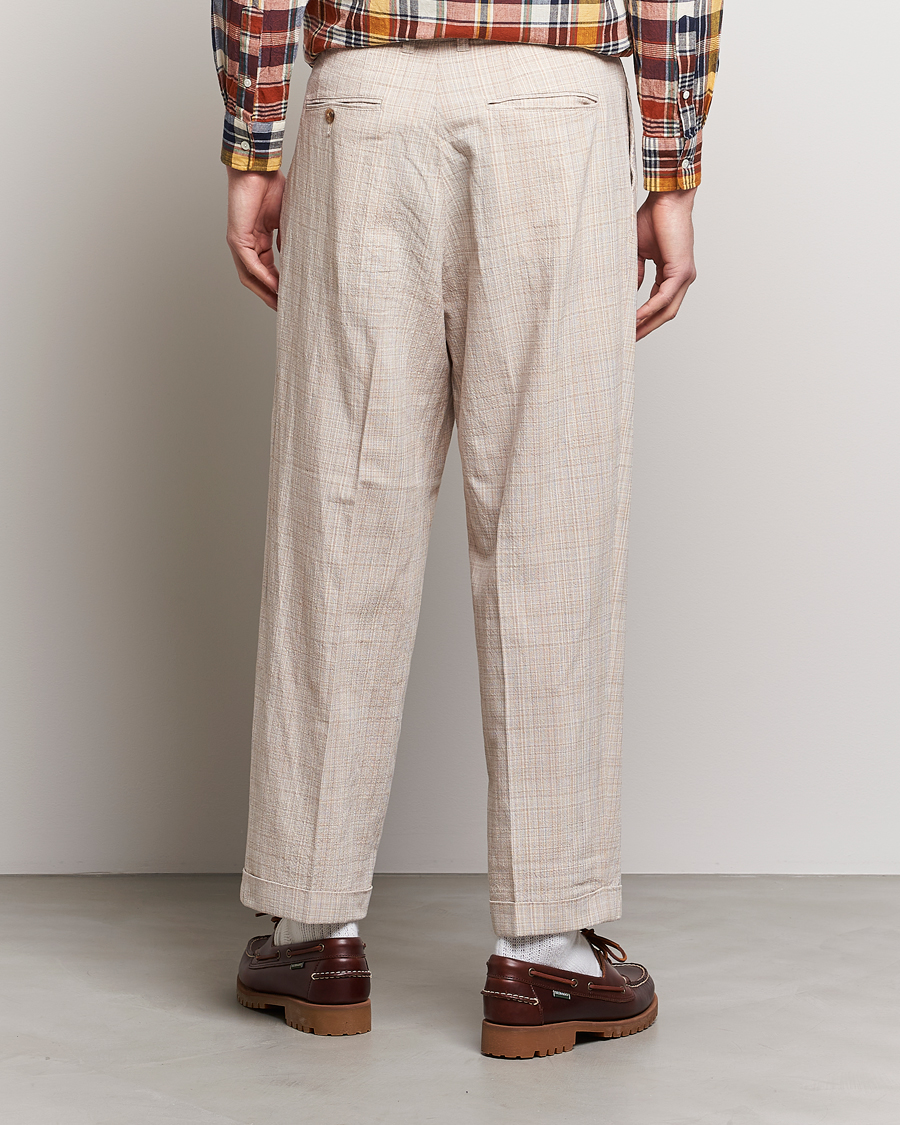 Homme | Pantalons | BEAMS PLUS | Cotton/Linen Comfort Trousers Natural