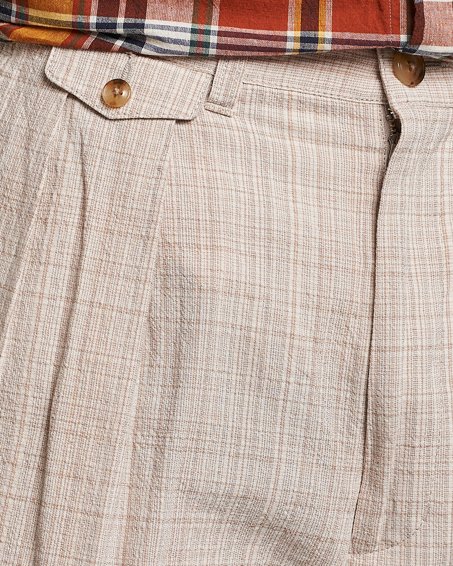 Homme | Pantalons | BEAMS PLUS | Cotton/Linen Comfort Trousers Natural